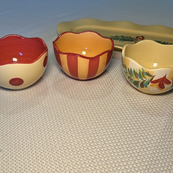 Vintage - SLAH Hand painted tray & tidbit bowls - Gail Pittman Design - Picture 4 of 6
